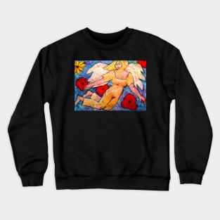 Chava, Angel image part of an Angel oracle card deck – MeMoment angel cards Crewneck Sweatshirt